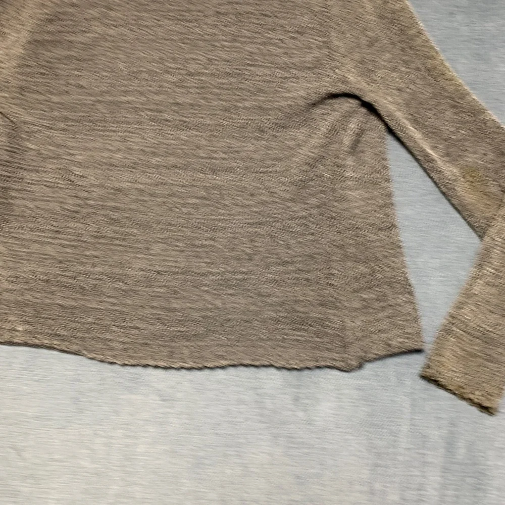 CDC Cardigan Sweater Womens L Heather Gray Metallic Knit Scalloped Hem Tie Front